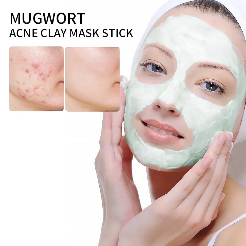 Private Label Skin Care Pore Clay Mask Acne Mask Stick Deep Cleansing Sensitive Skin Calming Anti Redness Mugwort Mask Stick