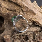 Ring Longquan Celadon Handmade Original Exquisite Butterfly Big Gem Sterling Silver Precious Stone Ring