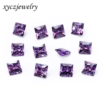 Princess Cut Cubic Zircon Square Shaped Color CZ for Jewelry Inlaying
