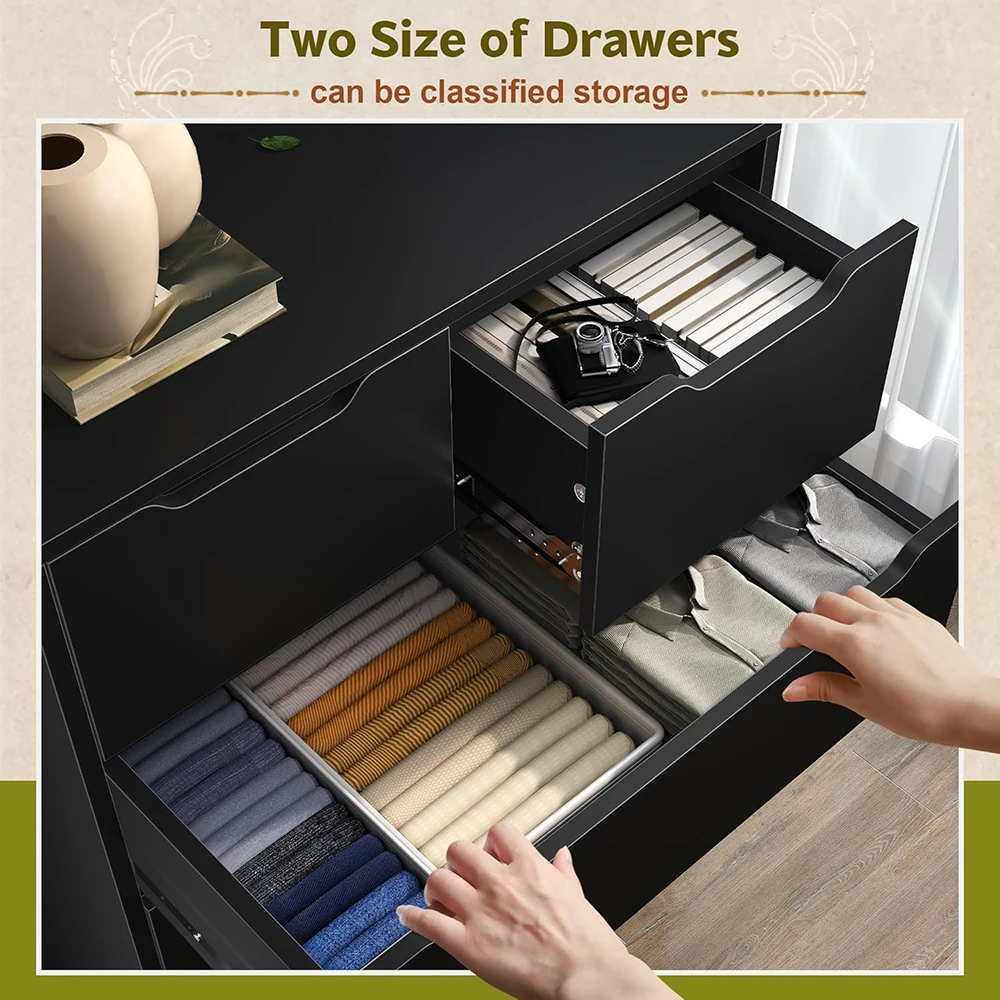 product 6 drawer dresser for bedroom tall black chest of drawers for bedroom hallway modern bedroom furniture-6