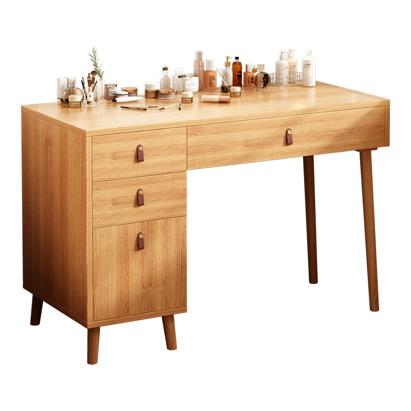 Elegant Unique Modern Wooden makeup Vanity Desk Bedroom with Storage Space Dressing Table