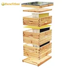 Kits Langstroth Beehive Benefitbee Beekeeping Beehive 10 Frames Langstroth 3 Layers Wax Coated Bee Hives Complete Kits