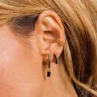 Cz Earrings For CANNER Wholesale S925 Sterling Silver 18K Gold Muti Color CZ Zircon Pendant Earrings For Women