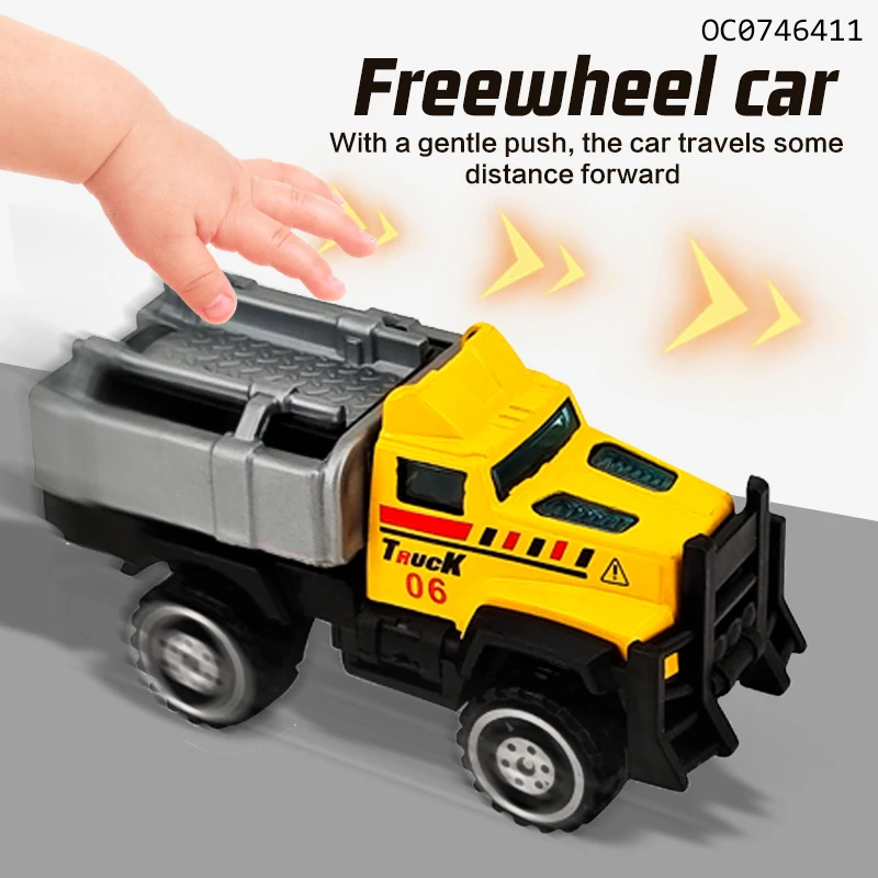Wholesale engineering free wheel mini diecast car metal truck toy for boys
