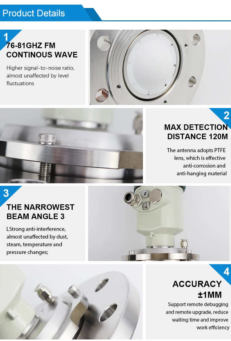 Srl630 80g High Frequency Continuous Wave Bluetooth Radar Level