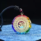 High Quality Religions Yoga Fengshui Large Stone 7 Chakra Healing Crystals Pendant Necklace
