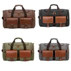 Bag Leather Duffle Bag OEM Vintage Duffle Bag Cancas PU Leather Travel Luggage Bag For Men In Stock