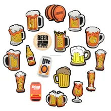 Bar Accessory Wholesale Custom Crocs Shoes Charms Promotion Gifts Beer Fried Chicken Rubber Crocs Shoe Decoration Shoe Charms