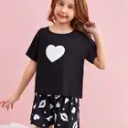2022 Valentines Heart Print Children Sleepwear Pyjama Organic Custom Cotton Kids Girls Pajamas