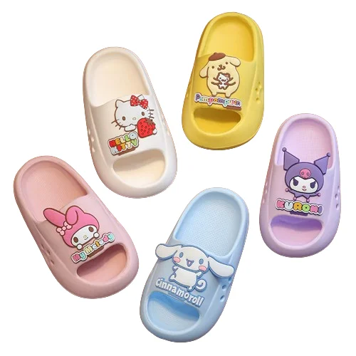 2024 New Promotional Kids' Slippers Summer Children's Cartoon Sanrioed Melody Dog Indoor Bath Beach Slipper Sandals Shoes