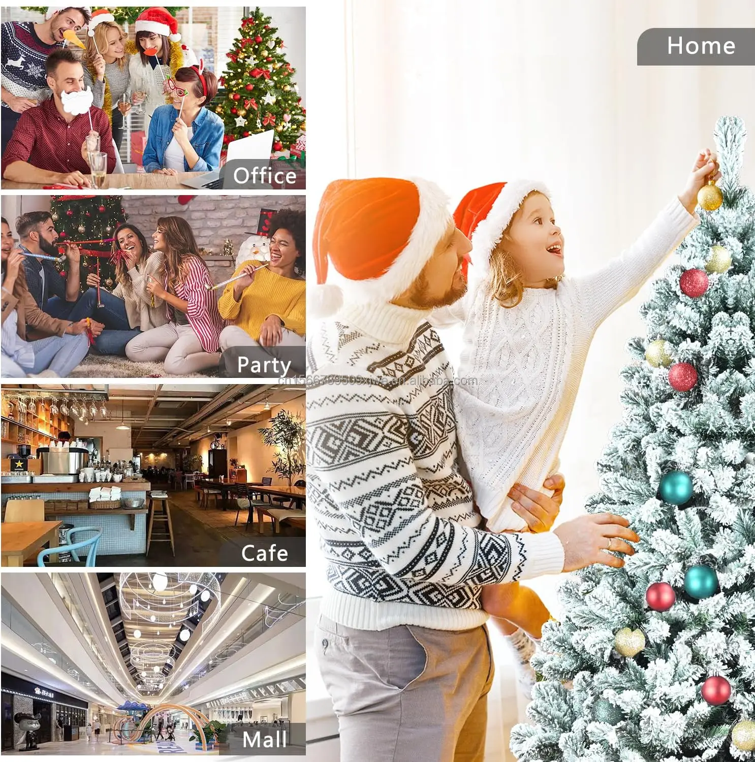 Luxury 4ft to 10 ft Christmas Full PE Artificial Tree with Snow Flocked Plastic Christmas Tree for Home and Festive Decoration factory