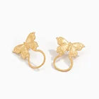 Fashion Stud Earrings Made In China Spring Fashion Women's Butterfly Hoop Circle Stud Earrings