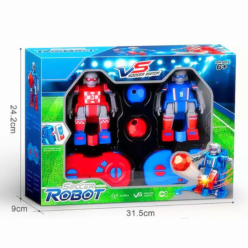 2-Player Arena Battle Rc Football Robot Electric Desk Soccer Match Board Game Remote Control Soccer Kick Robot Toy