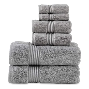 Hot sale 6 pieces towel bath 100% cotton custom luxury towel sets