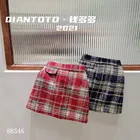 Children QDD Fall Autumn Wholesale Korean Plaid Red Little Baby Girls' Skirts Cotton Children Clothes