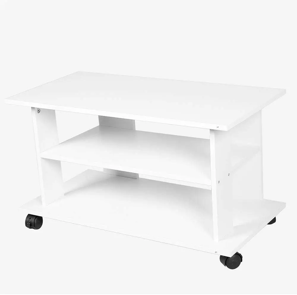 Modern simple design video games console TV cabinet with 2 shelves and 4 wheels for home use furniture