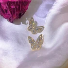 Cz Butterfly Jewelries Luxury Earrings For Women Zircon Crystal CZ Fashion Butterfly Love Earrings