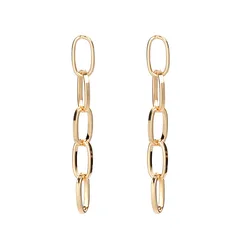 VERENA Wholesale 18K Gold Plated Stainless Steel Women Link Chain Drop Earrings