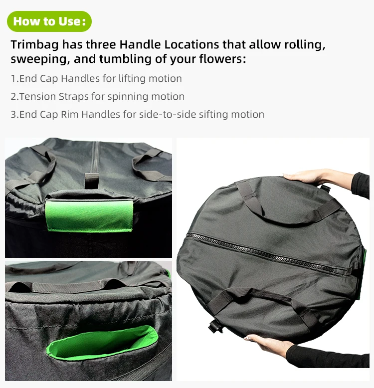 2022 Waterproof Black Portable Collapsible Dry Trimming Bag Flower Leaf