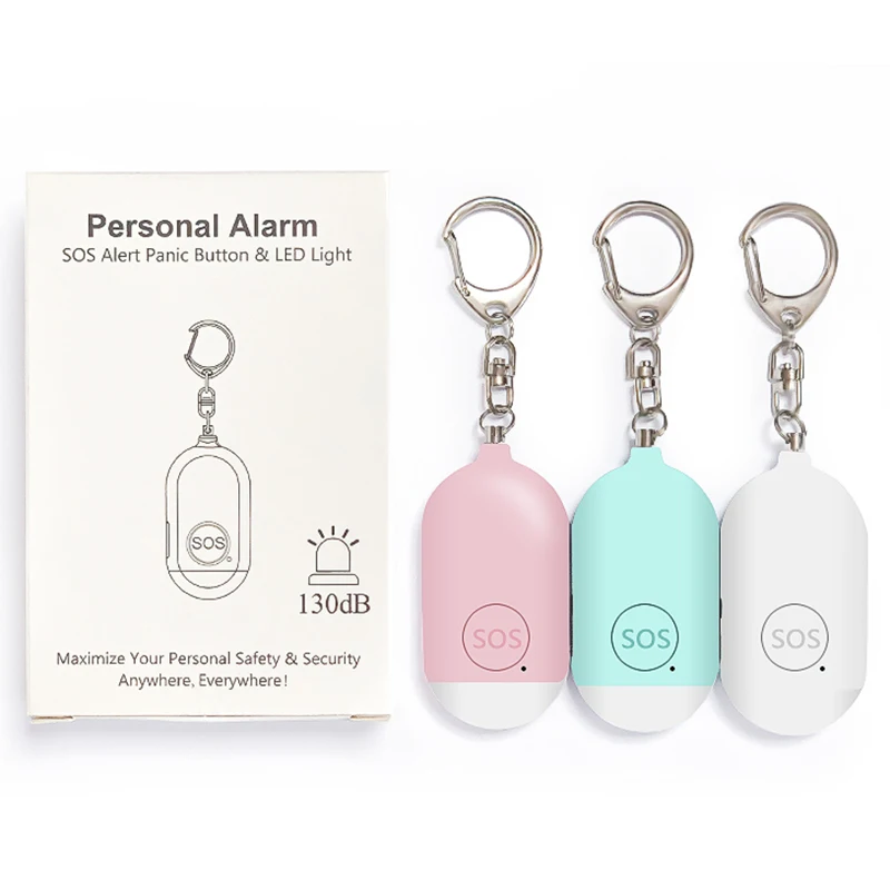 Personal Safety Alarm Keychain Security Self Defense Panic Rape Attack 130 dB 