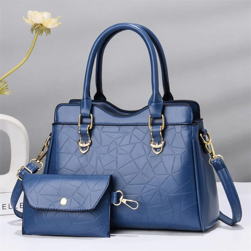 Hot Selling Triangle grid colorful waterproof PU handbag sling hand bag for lady daily life messenger bag Shoulder Hand Bags