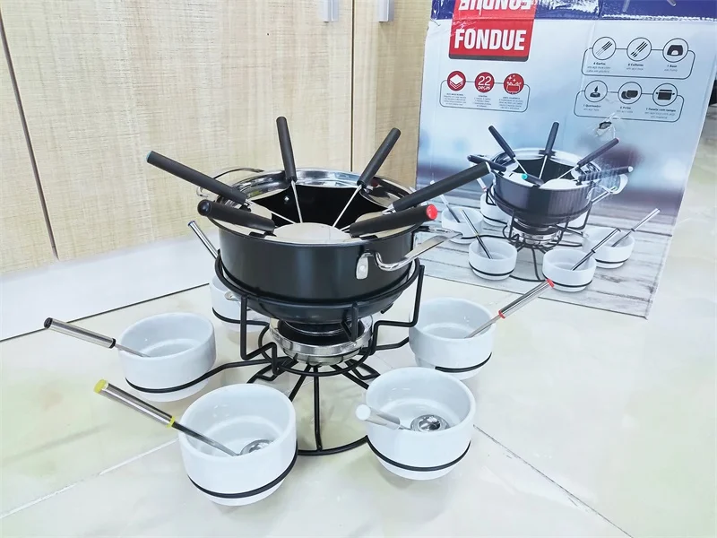 Kitchen high quality custom warmer melt cookware set candle holder fresh chocolate fondue pot
