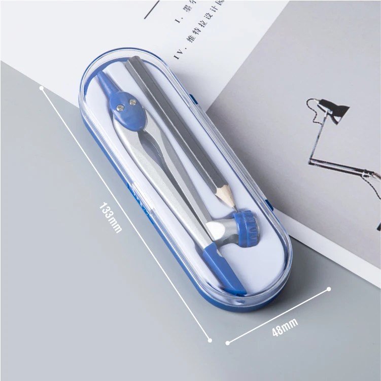 China Factory Low Price High Quality Metal Math Compasses Set With One Pencil in Plastic case