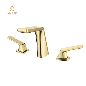 Lanerdi Faucet Manufacturer Cupc Faucets Luxe Gold Widespread Bathroom Faucets with Double Handle