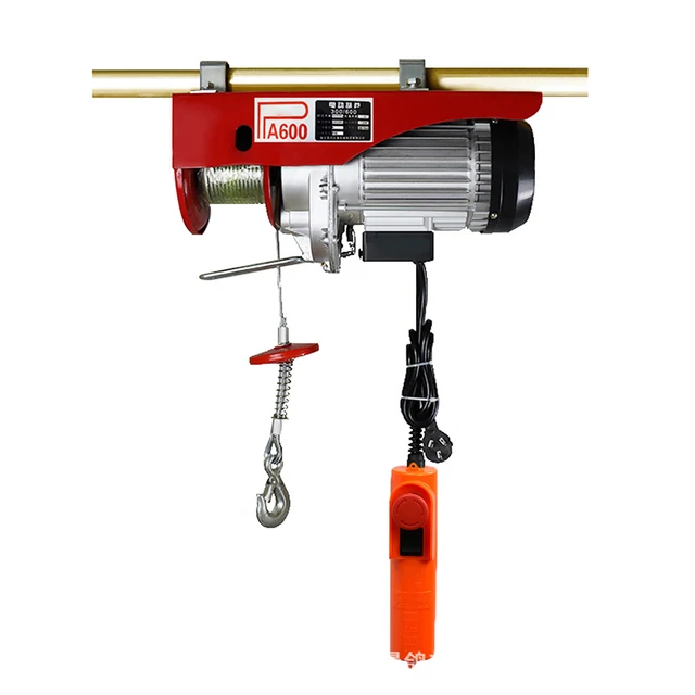 Low price lifting equipment engine hoist 50kg 110v crane small mini electric cable pulley hoist
