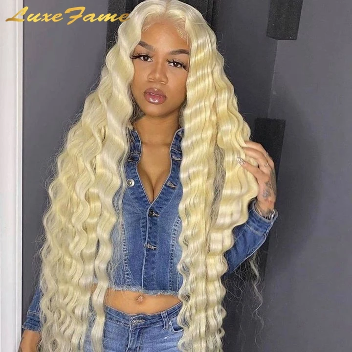 curly blonde lace wig