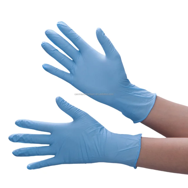 4mil ROHS high quality fngertip texture dust free cleanroom 9 inch 230cm length white blue work ROHS industrial nitrile glove