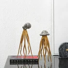 Ornaments Luxury Golden Octopus Colored Shell Christmas Resin Ornaments Handicrafts For Home Decoration