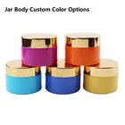 Jars Cosmestics Face Cream 50g Frosted Glass Cream Jar Cosmetic 50 Ml With Bamboo Lid