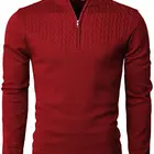Sweater Polo Wholesale Custom Half 1/4 Zip Up Sweater Knitwear Knit Top Knitted Pullover Winter Polo Sweater Men