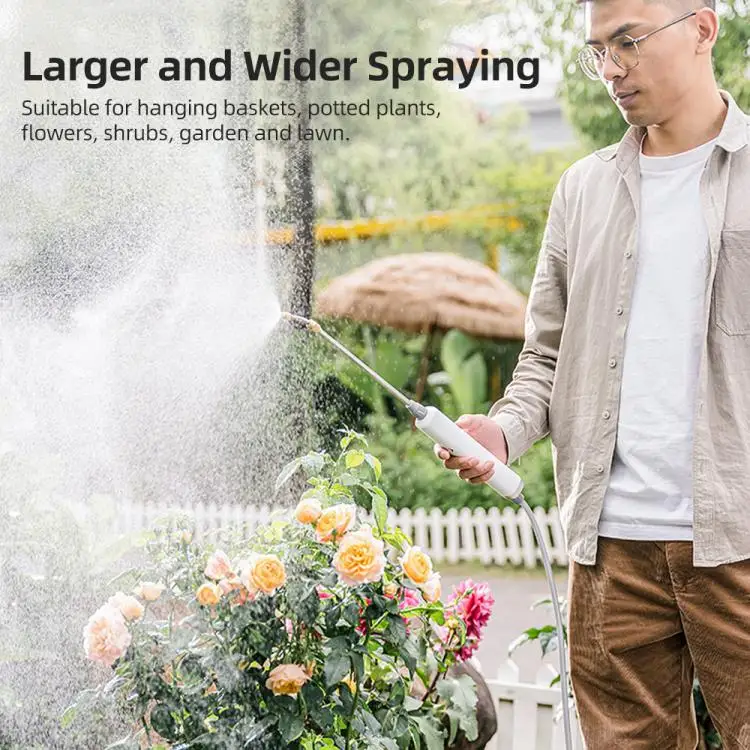 Stainless Steel Water Hose sprayer in lawn and garden, 2 Spray Adjustable and One Click Easy Operation, Electric Waterin