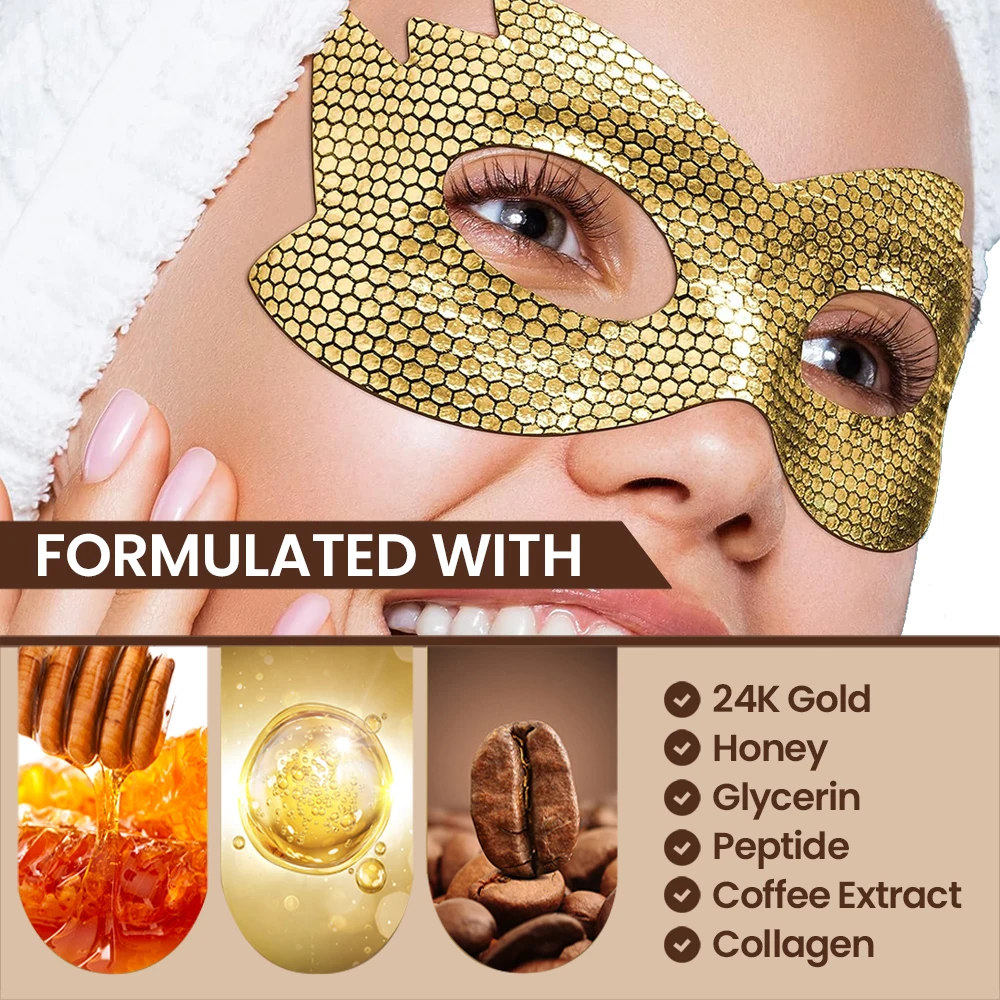 Wholesale Lift Anti Aging Wrinkle 24K Gold Collagen Honeycomb Under Eye Mask With Collagen Under Eye Patches