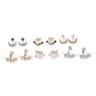 Earrings Drop Statement Custom Hoop Earrings Women Wedding Fashion Party Moon Zircon Drop Earrings Jewelry