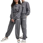 100% Custom Apperal Men 100% Cotton Oversized Sweatsuit Unisex Embroidered Sweat Suits Casual Tracksuit Men