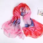 Silk Scarf 2021 New Colorful Printed Spring Autumn Polyester Silk Scarf For Lady