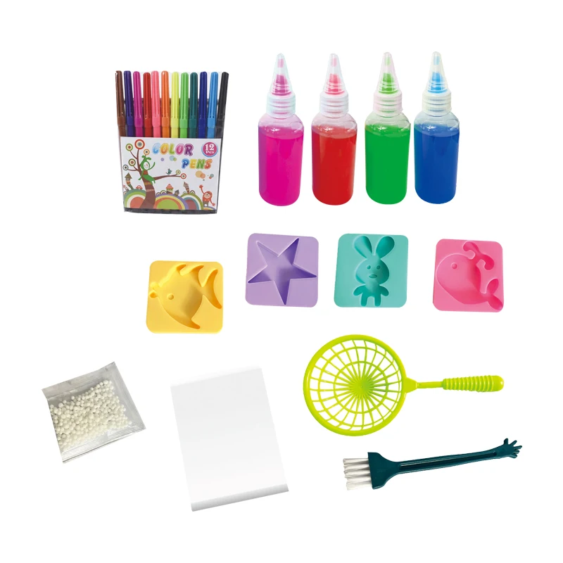 Handmade arts, crafts & diy silicone mold toys crystal soil with drawing pens and books