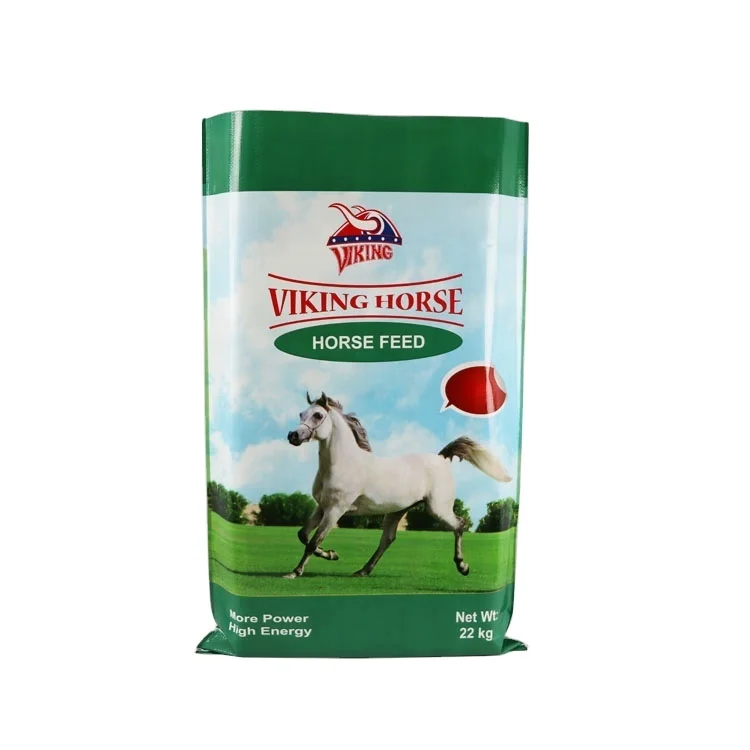 Custom 20kg 25kg 50kg Bopp Laminated Plastic Empty pp Woven Horse Feed Bag Deer Cattle Animal Food Feed Packaging Bag for Sale