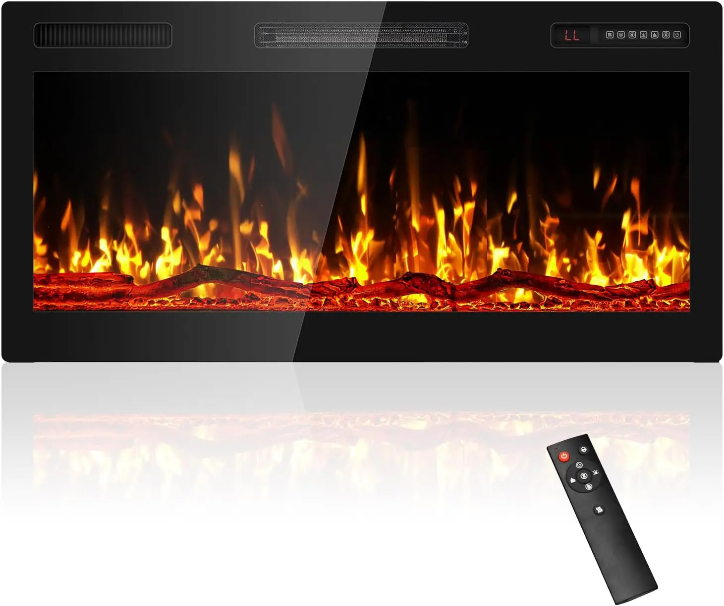 Slim Electric Insert Fireplace, 36"/42"/50"/60"/72", Wall - detail 34
