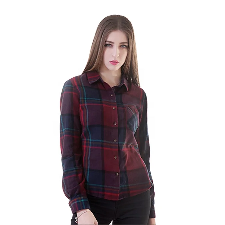 Buy Flannel Check Shirt Women,Casual 