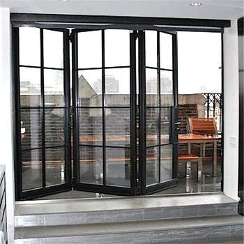Alufront  Miami Florida Approval Glass windows Hurricane Proof Aluminium Double Glazed Folding Bifold Window