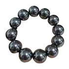 Faceted Beads Black Tourmaline Stretchy Bracelet Faceted Star Cut Beads Bracelet