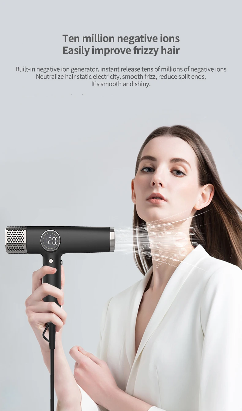 1600W hot sale Negative Ion bldc brushless High Speed Hair Dryer With 3 Levels hairdryer professional salon mini travel