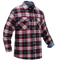 Best Men's Flannel Plaid Long Sleeve Regular Shirts Fit Casual Button Down Buffalo Plaid With Pockets Shirts Black And White