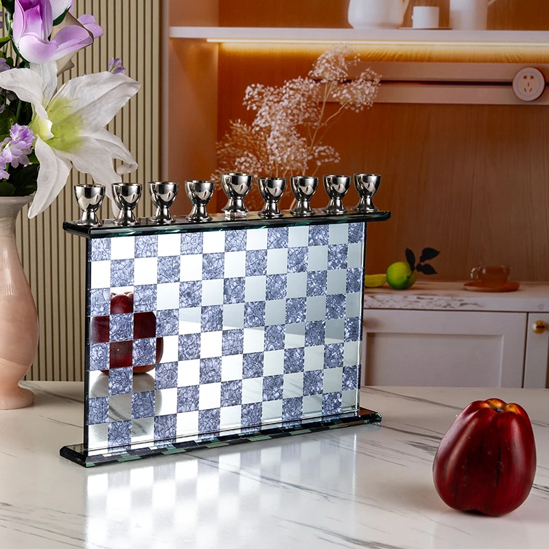 product small bridge silver mirror various sizes of glass candle holders wedding center home decoration crystal candle holders-8