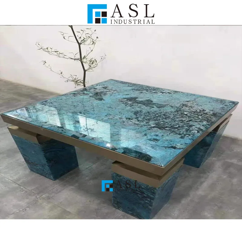 Factory direct blue marble macauba onyx marble sky blue quartzite marmol azul precio