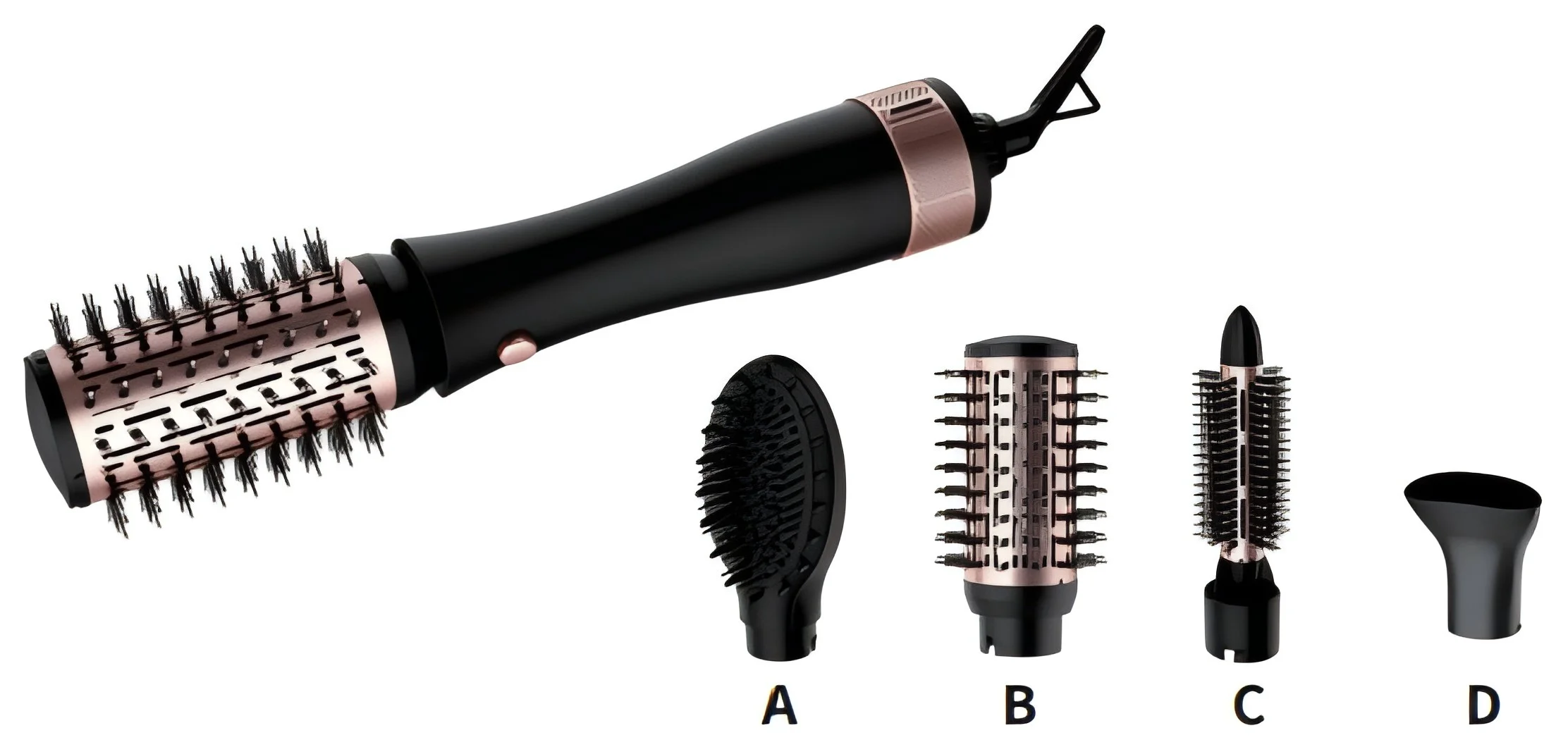 1200W Power Hair Dryer Brush with 3 Temperature Levels and 220~240V Voltage for Easy Hair Styling